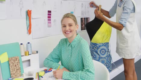 young women working in a creative office