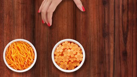 offering bowls with carrot cuts