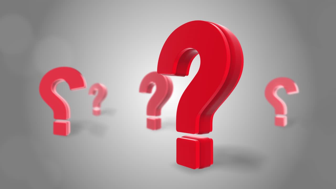 varios signos de interrogación rojos