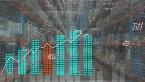 animation of data processing over warehouse