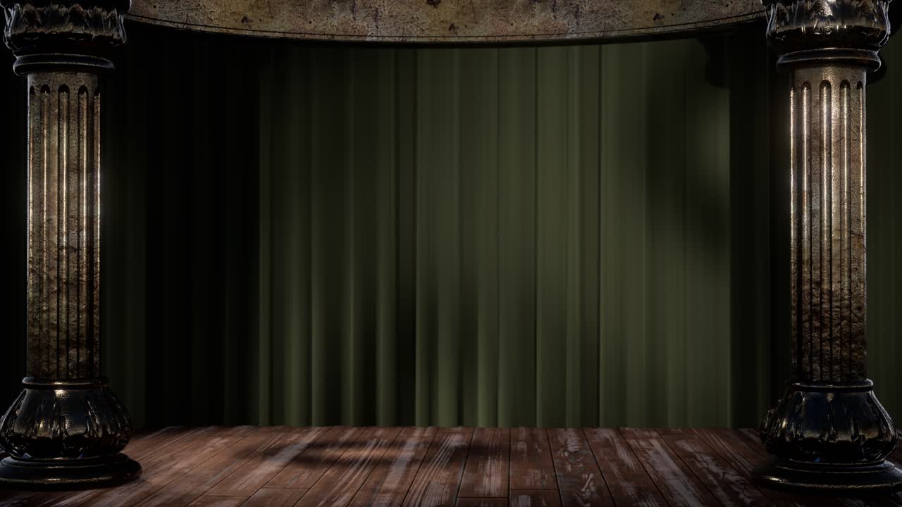 cortina de escenario con luz y sombra