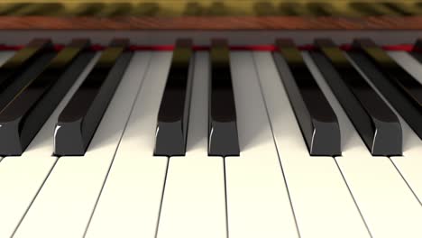 teclas de piano de primer plano en bucle sin costuras