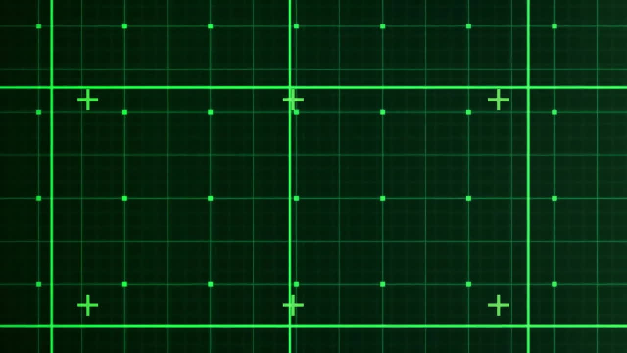 animación del procesamiento de datos digitales sobre cuadrícula sobre fondo negro