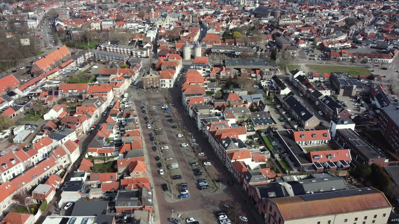 네덜란드 의 한 마을 의 공중 에서 볼 수 있는 모습