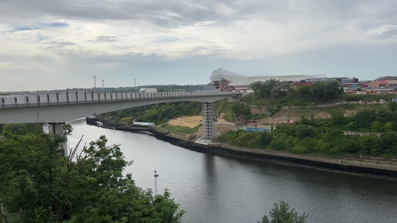 New sunderland bridge under construction north east england uk over the river wear