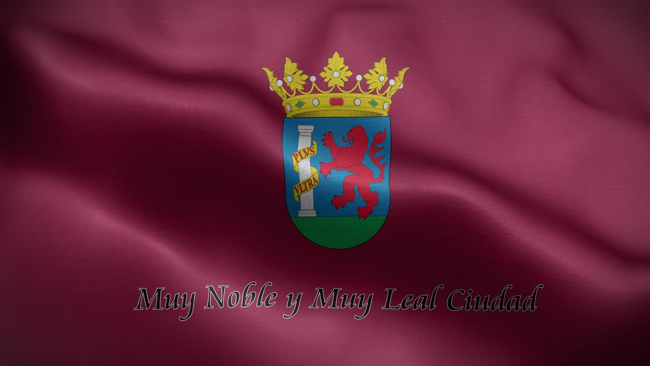 Badajoz Spain Flag Loop Background 4K