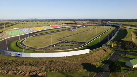aerial view of a speedway