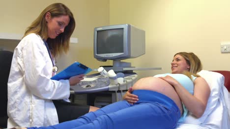 woman preparing from ultrasound