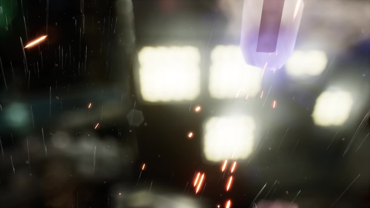 비가 오는 밤 의 도시 풍경