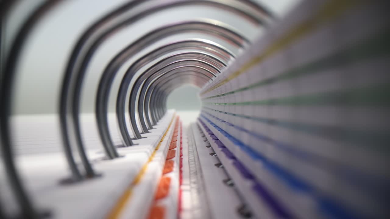 Close-up of a Spiral-Bound Notebook with Colorful Dividers