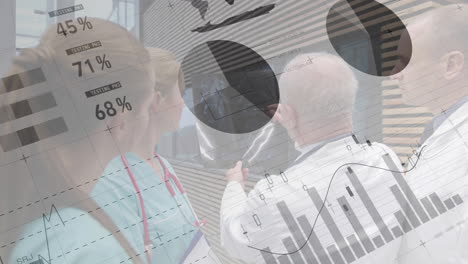 animación de las estadísticas y el procesamiento de datos sobre diversos médicos