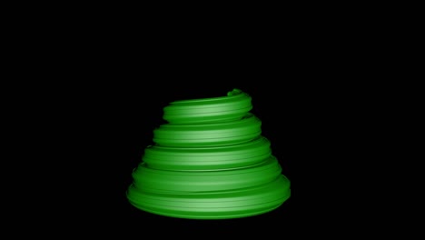 animación minimalista de navidad. animación 3d de un árbol de navidad, apariencia en espiral lenta. concepto de navidad y año nuevo.