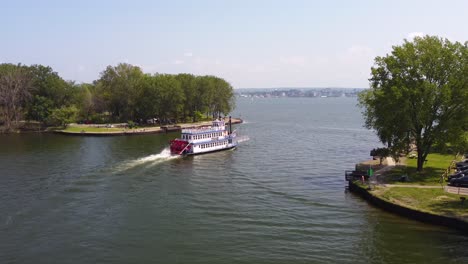 drone shot of the victorian princess in erie, pennsylvania