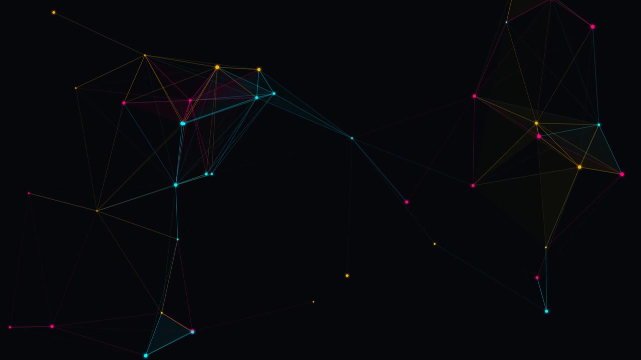 Abstract Digital Network Connection with Glowing Nodes and Lines