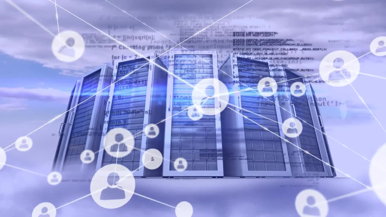 Animation of network of connections with people icons
