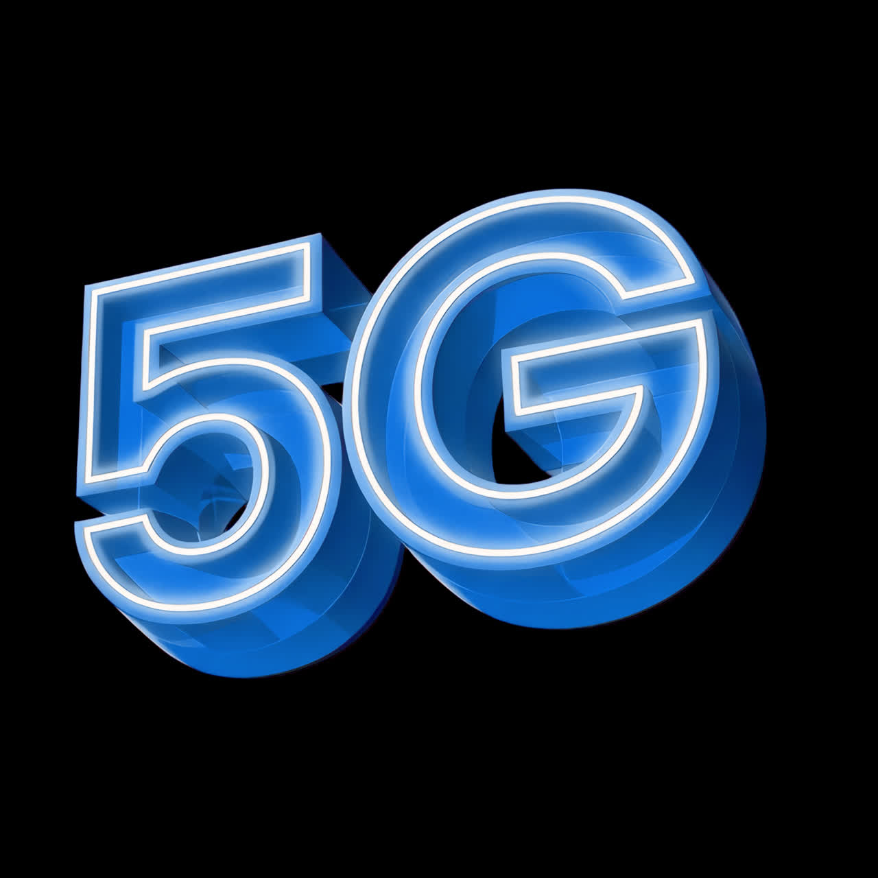 Risorsa isolata animata con concetto di tecnologia 5G futuristica, video 4K trasparente, canale alfa