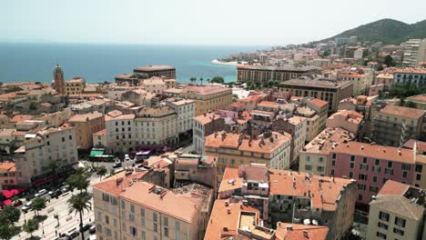 aerial drone ajaccio corsica town