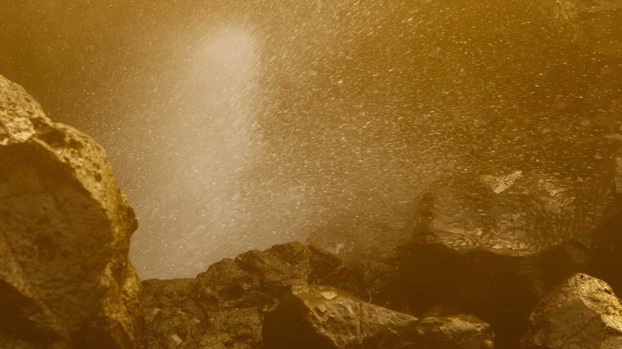 Waterfall Splashing on Rocks