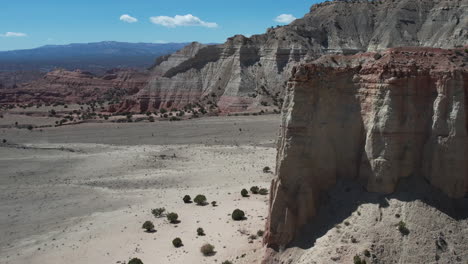 aerial view of steep sandstone cliffs and valley in kodachrome basin state park, utah usa