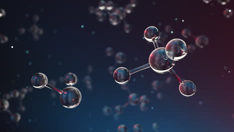 chemical molecule with dark background, 3d rendering.