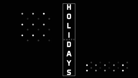 Happy-Holidays-illuminated-cityscape-night-in-black-and-white