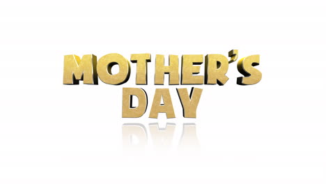 cartoon gold mothers day text on white gradient
