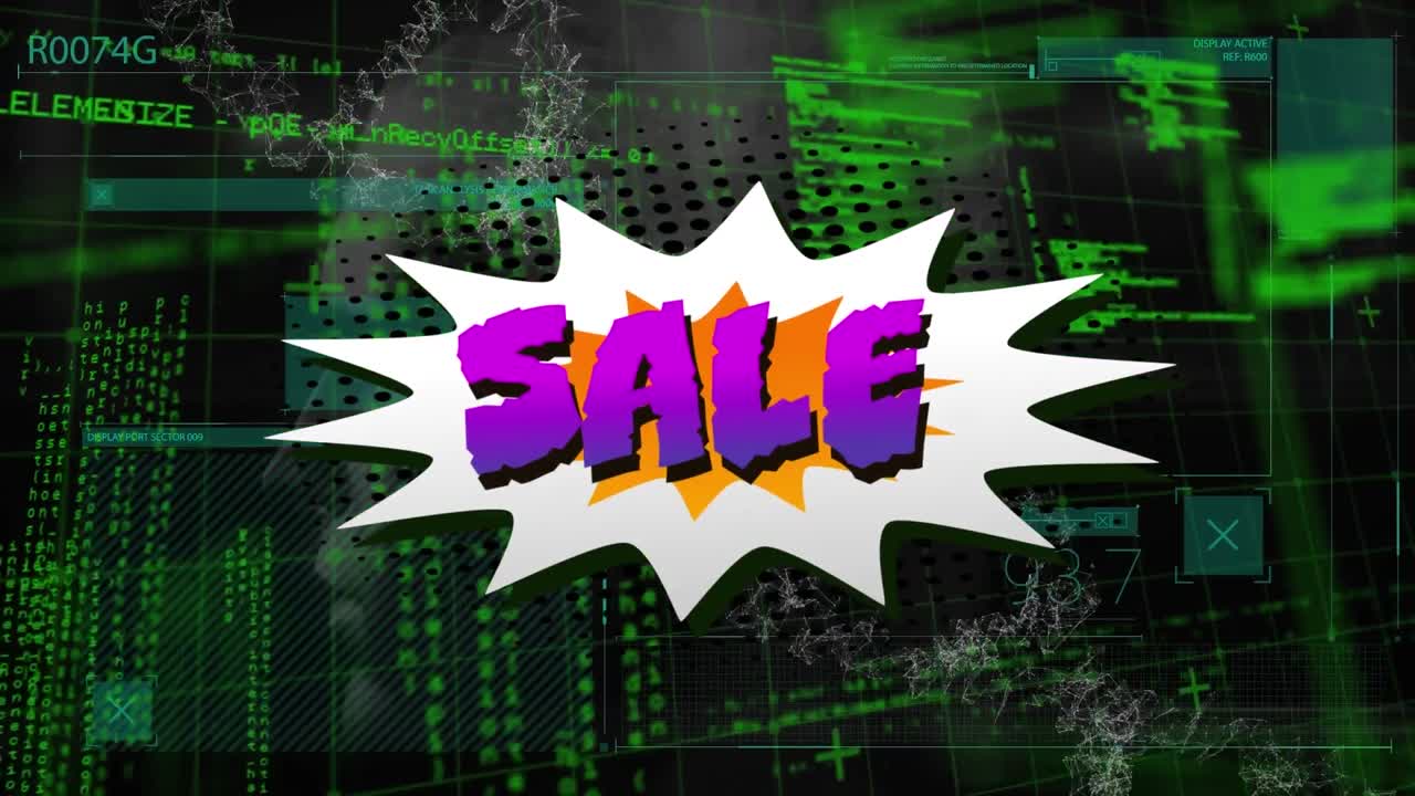 데이터 프로세싱과 인간 모델에 대한 음성 버블에 대한 판매 텍스트의 애니메이션