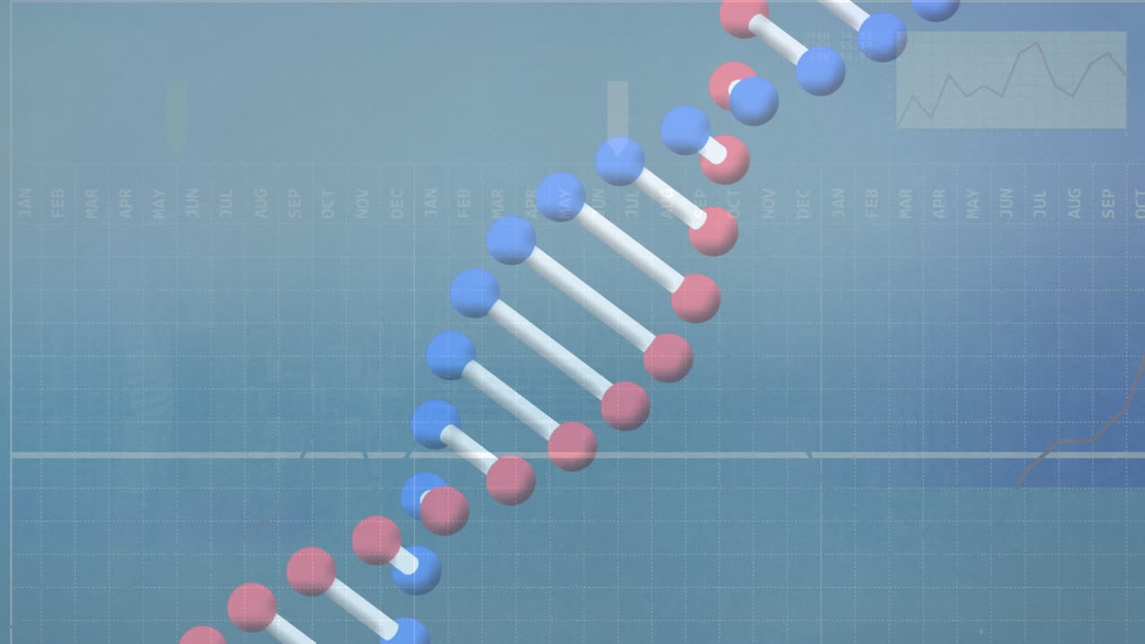 데이터 처리에 대한 dna 가닥의 애니메이션