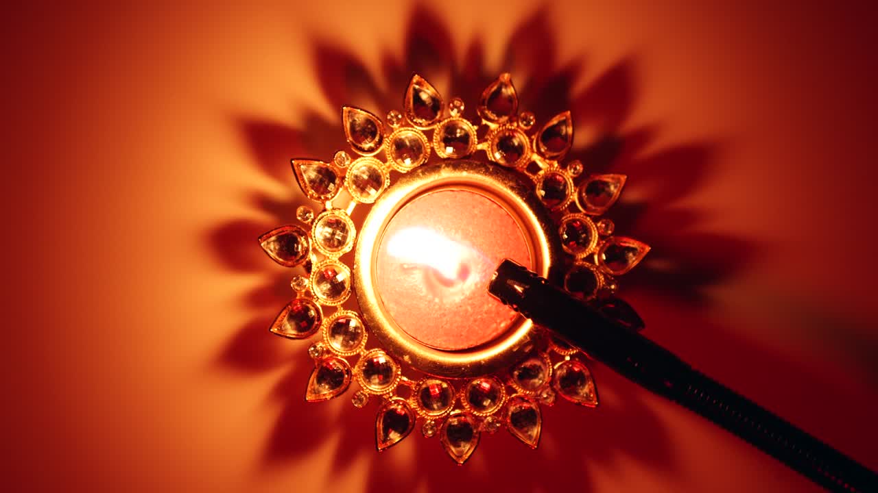 closeup de velas de cera diya para el evento de celebración de la fiesta del festival de diwali