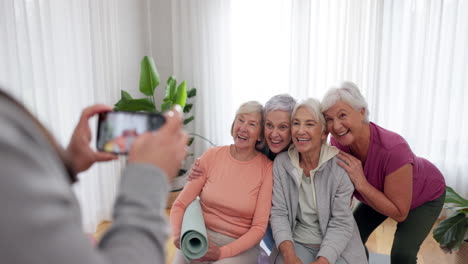 senior fitness, women and person with a photo