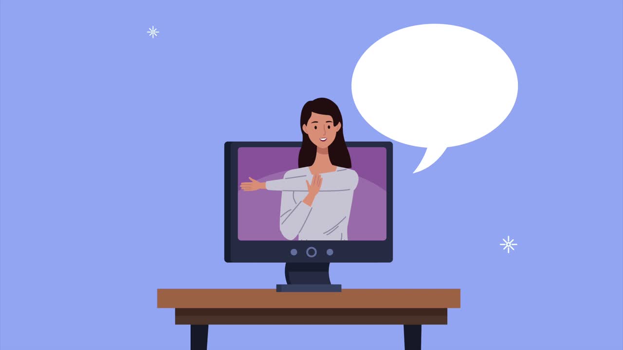 female worker in active break online tech