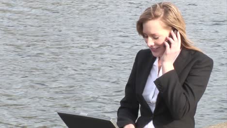 businesswoman talking on mobile phone