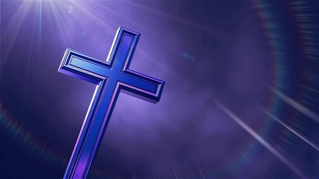 Croce Cristiana Luce Celestiale Sfondo per il Culto.