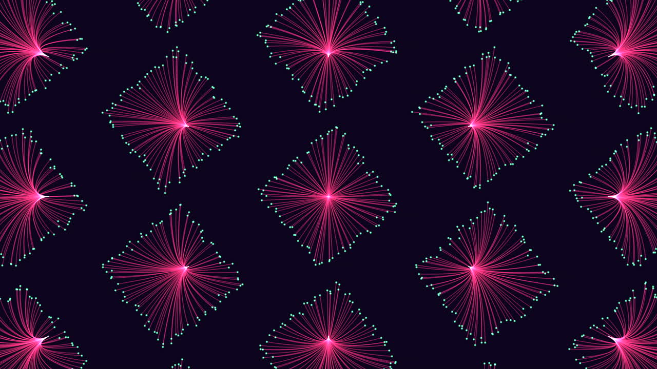 patrón de cubos de neón en filas de simetría con color neón en el espacio oscuro 1