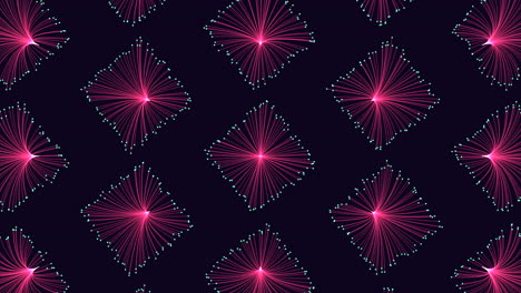 neon cubes pattern in symmetry rows with neon color on dark space 1