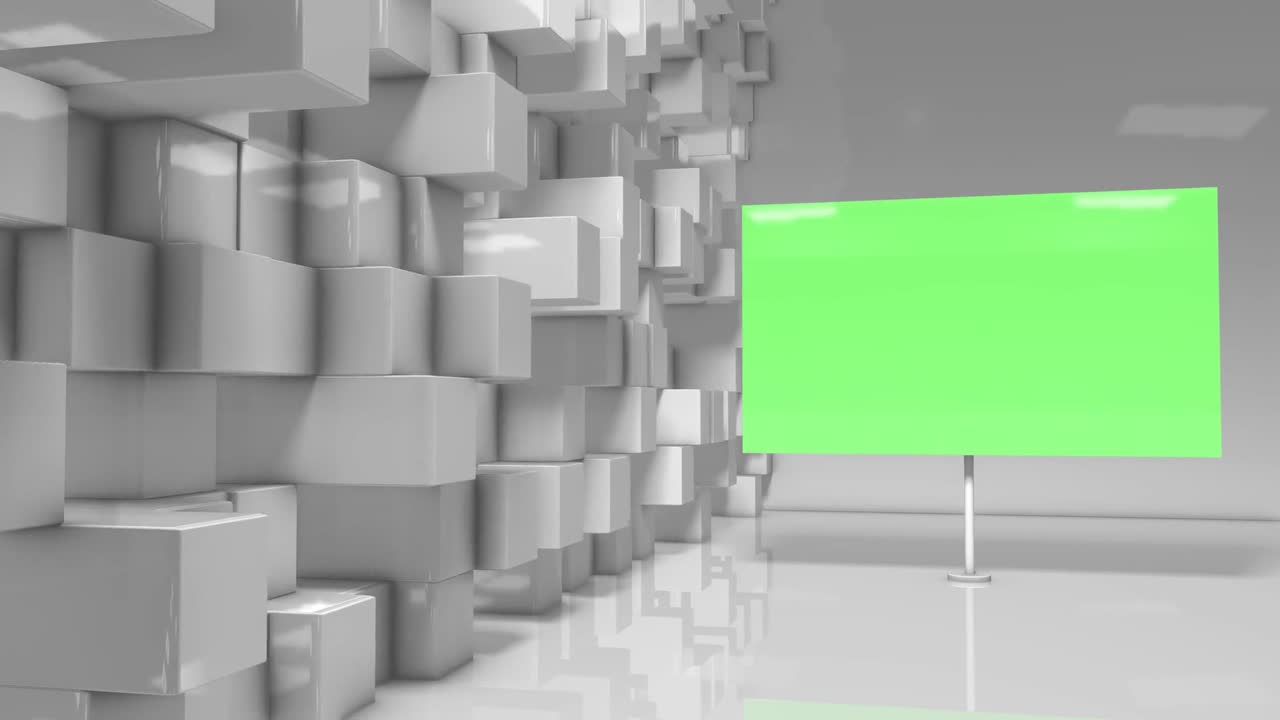 3d estudio de noticias virtual establece pantalla verde