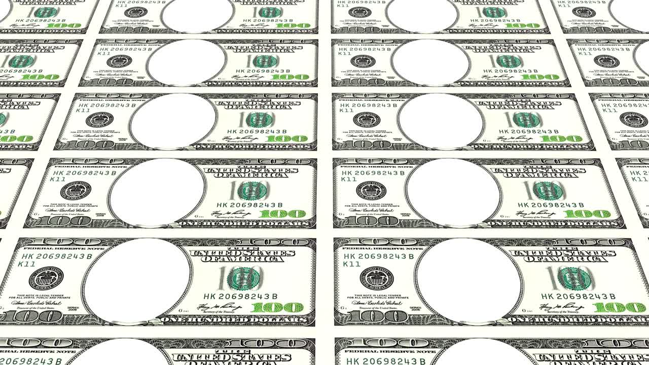 얼굴이 없는 100달러 지폐는 3d로 이 여 있습니다.