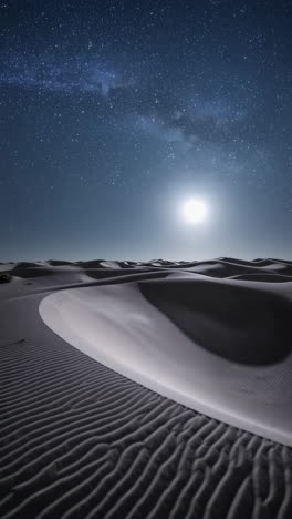 desert dunes under moonlight and starry sky