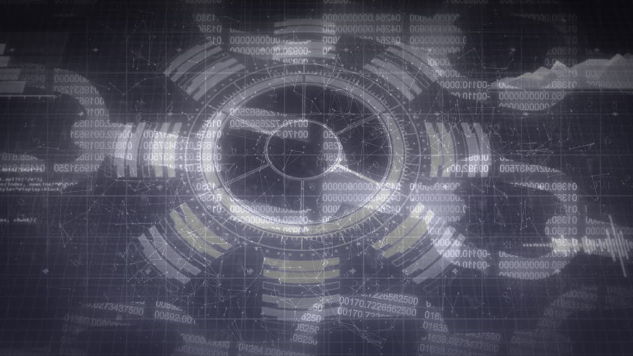 온라인 보안 체인을 통해 범위 스캐닝과 데이터 처리의 애니메이션