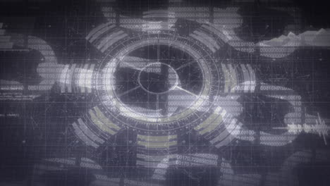 animation of scope scanning and data processing over online security chain
