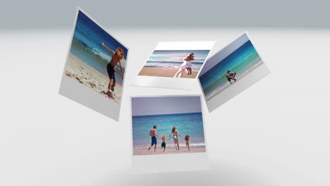 fotos instantáneas de escenas de verano flotando