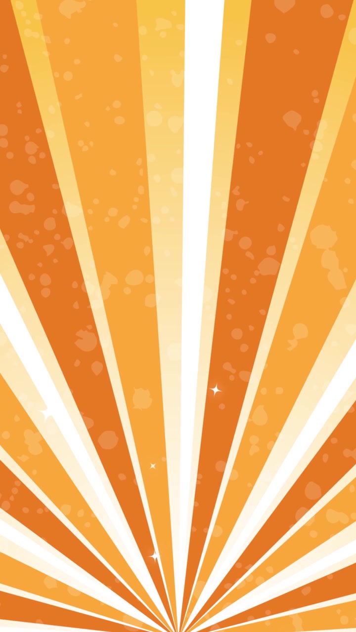 Animated Orange Sunburst Background with Sparkling Stars