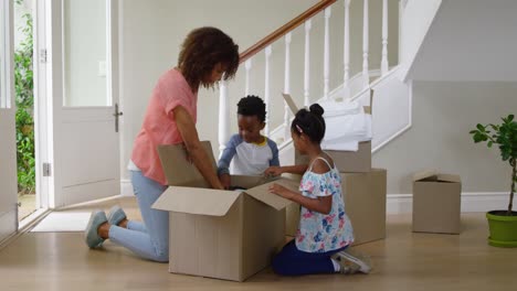 family moving in to a new home