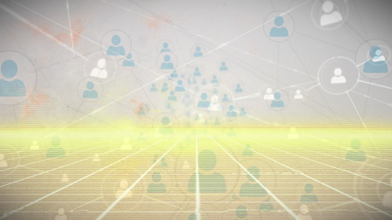 ⁇ 색 배경에 연결 네트워크와 빛 트레일의 애니메이션