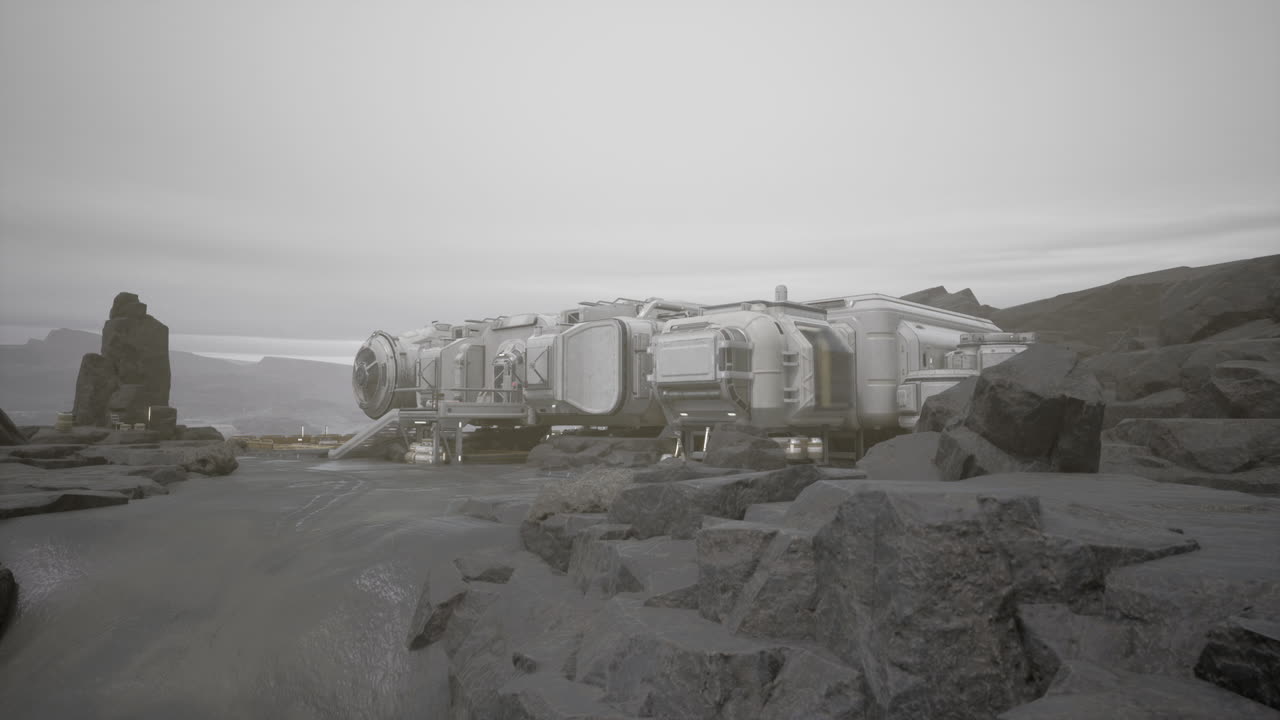 먼 행성에서 미래의 우주 식민지