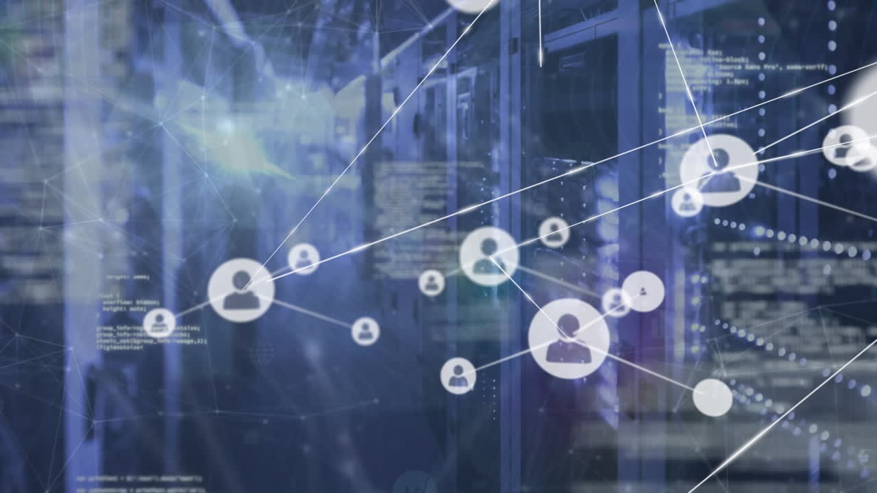 Animation of network of connections over computer servers