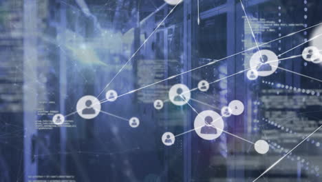animation of network of connections over computer servers