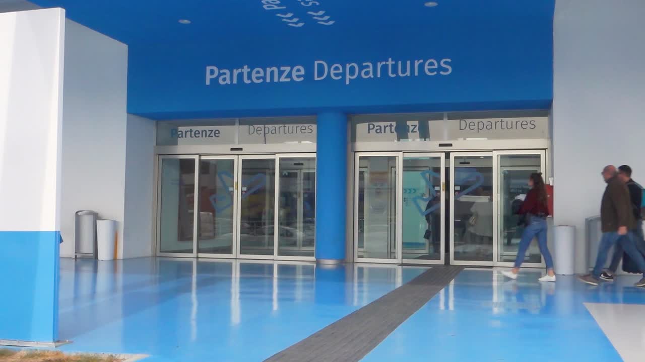 Departues at Trieste Airport in Italy