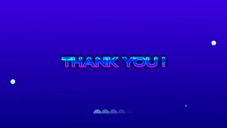 animación de texto de agradecimiento sobre fondo de patrón de neón