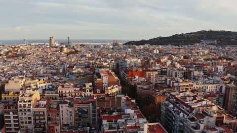 barcelona cityscape aerial view